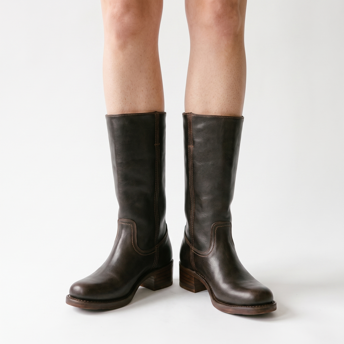 Square Toe Block Heel Boots