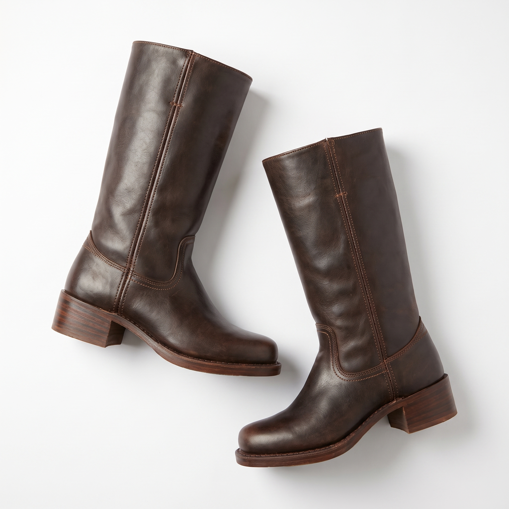 Square Toe Block Heel Boots