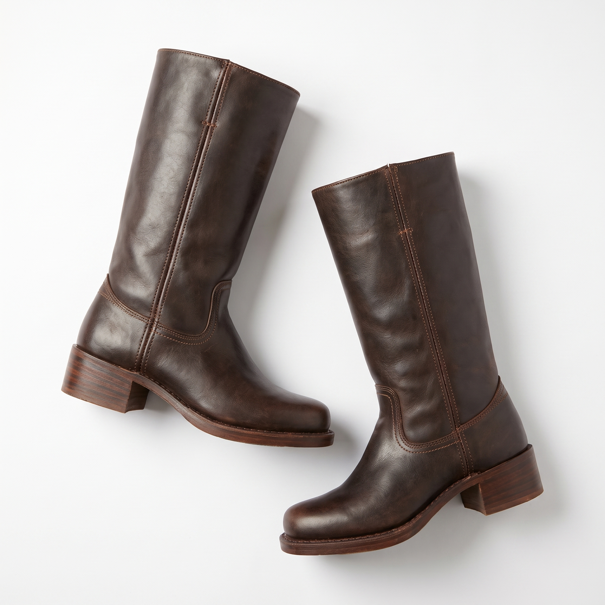 Square Toe Block Heel Boots