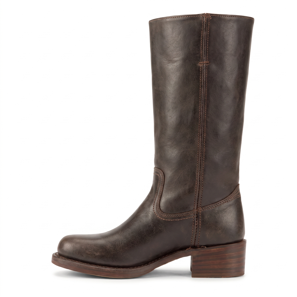 Square Toe Block Heel Boots