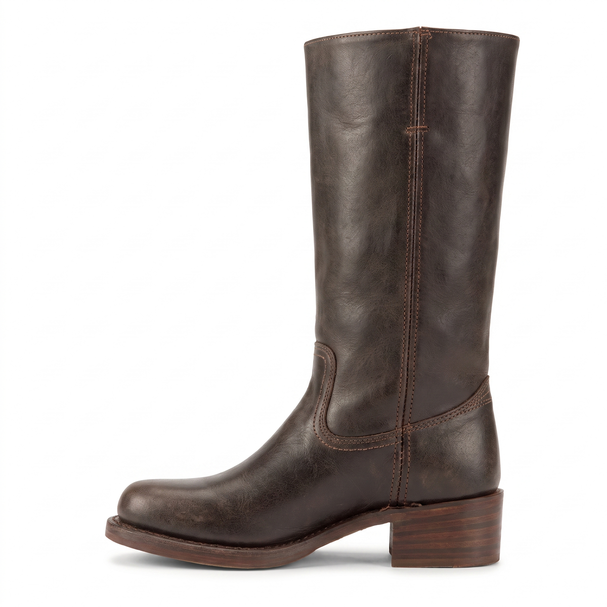 Square Toe Block Heel Boots
