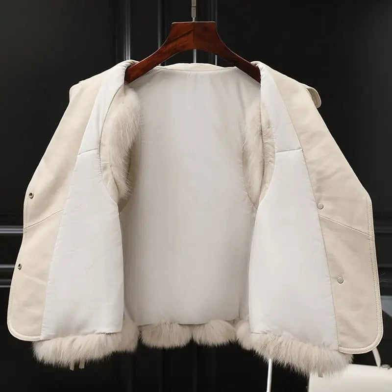 Gilet Faux Fur Adjustable Waist Ties