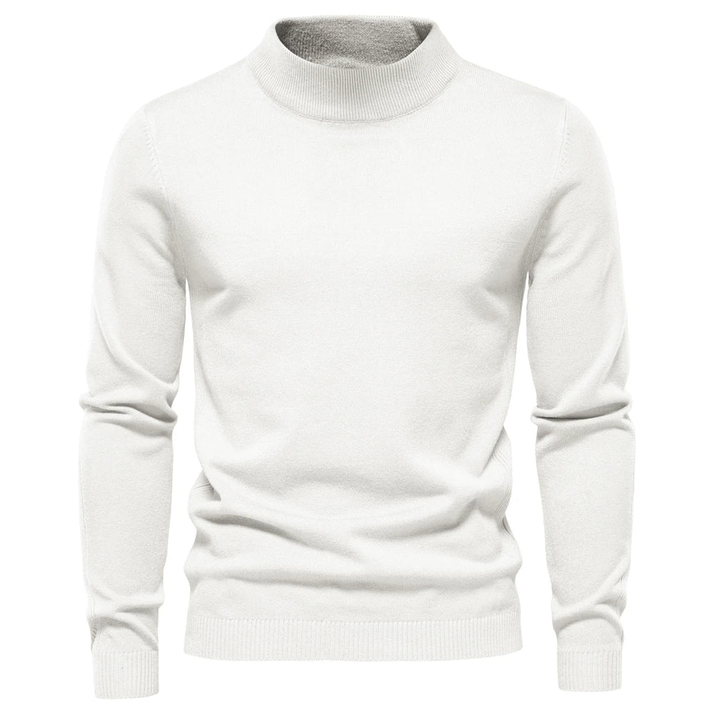 Mock Neck Knit Jumper Slim Fit