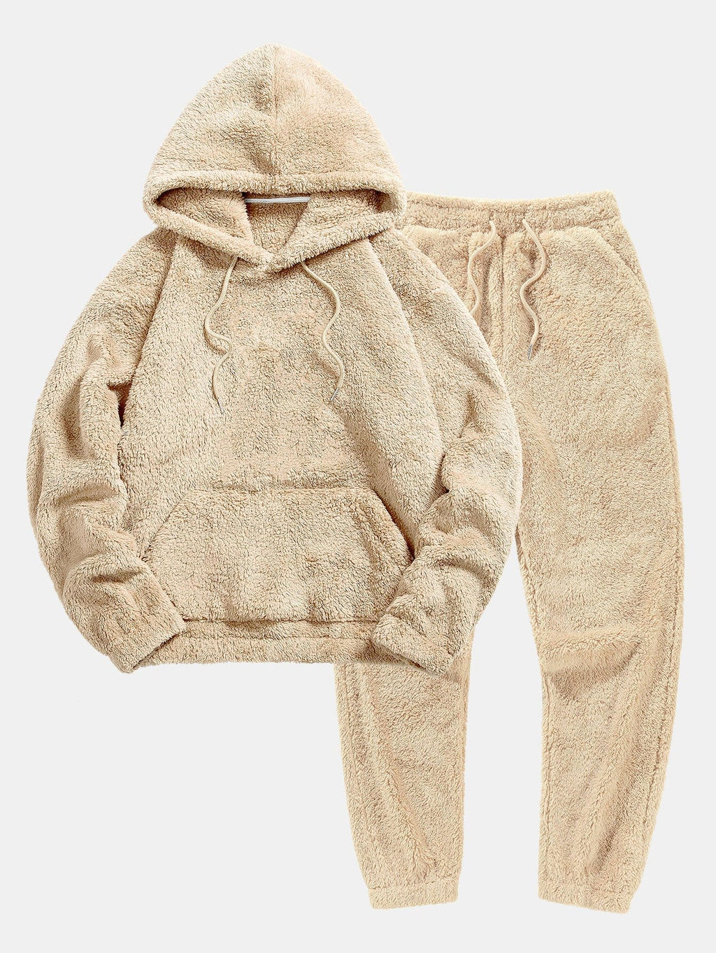 Teddy Lounge Set Hoodie and Joggers in beige, front view