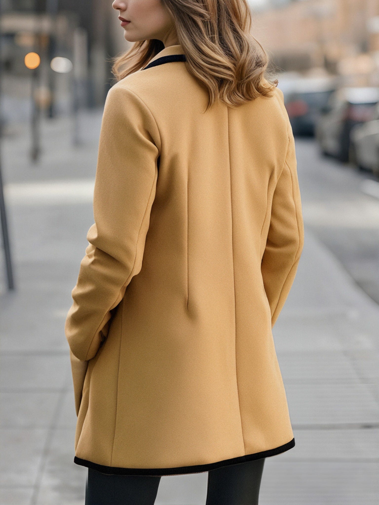 Coat Double Breasted Loose Comfortable Fit