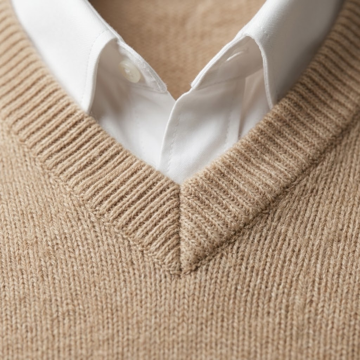 V-Neck Jumper Fine Knit Tailored