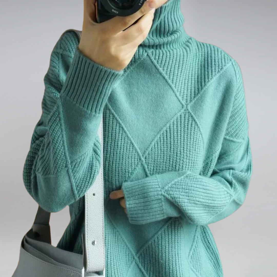Roll Neck Jumper Relaxed Drop Shoulder