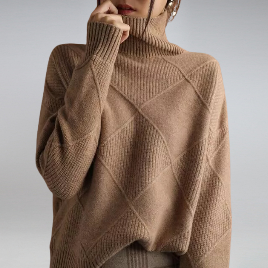 Roll Neck Jumper Relaxed Drop Shoulder