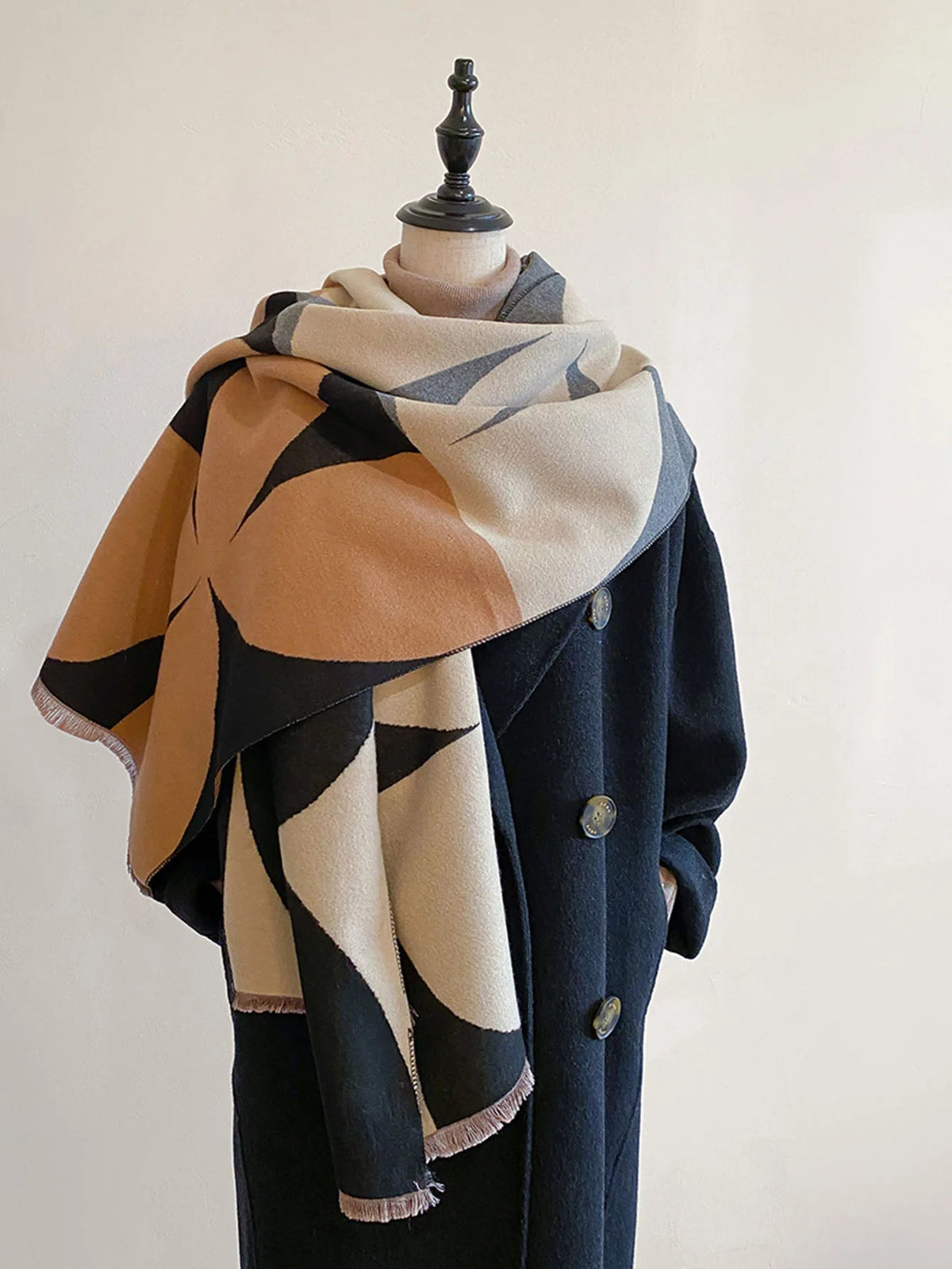 Reversible Knit Scarf - Soft Warm Two-Style