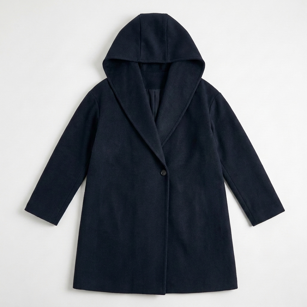 Hooded Coat Oversized Thigh Length Warmth