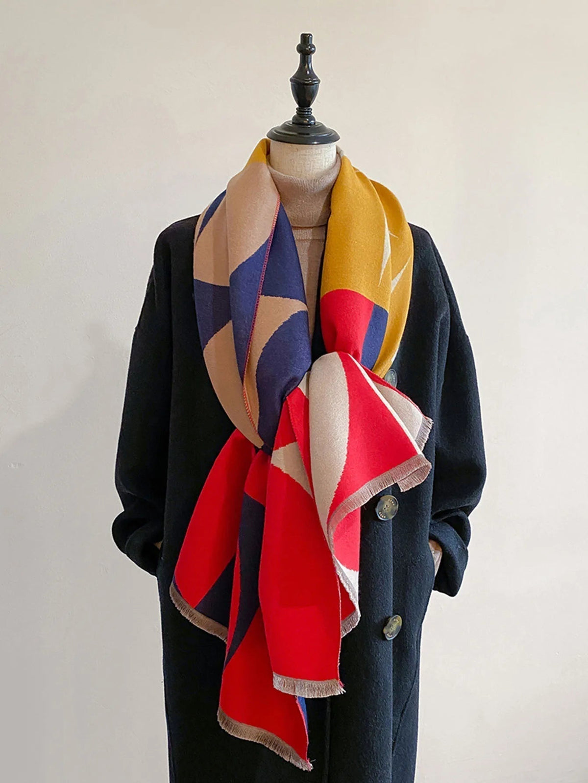 Reversible Knit Scarf - Soft Warm Two-Style