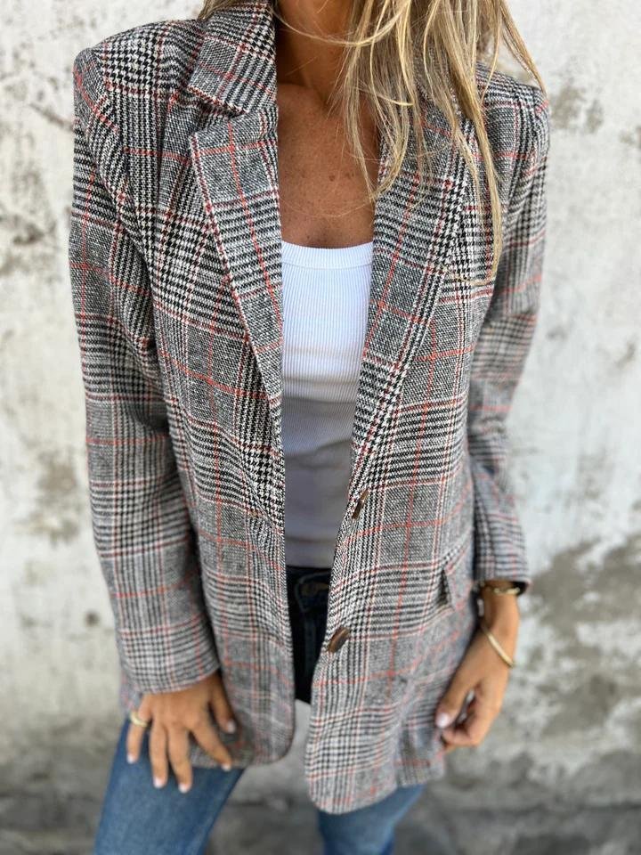 Plaid Blazer Classic Lapel