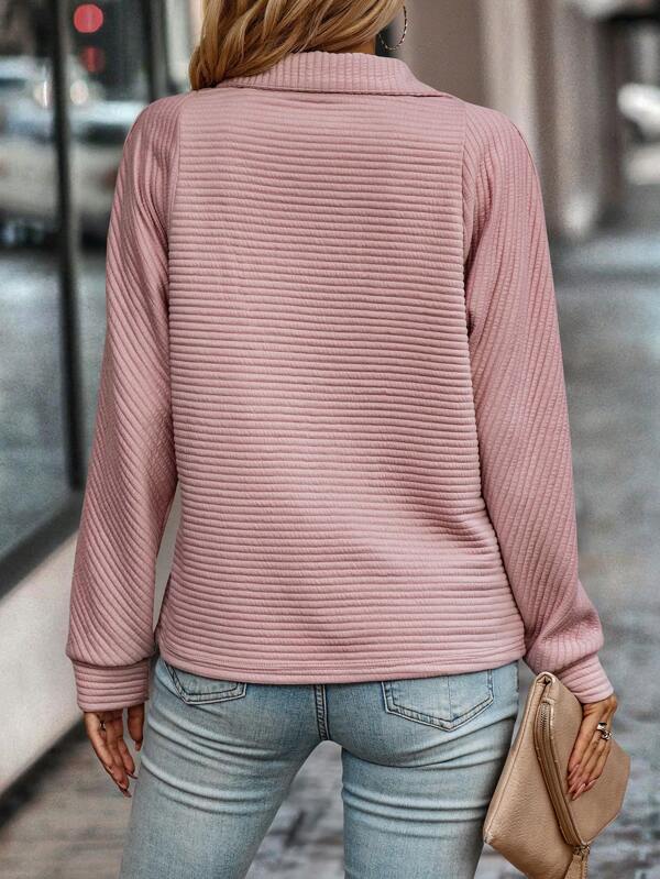 Half Zip Jumper V Neck Comfortable Fit