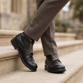 Classic Lace-Up Boots Leather-Look Refined
