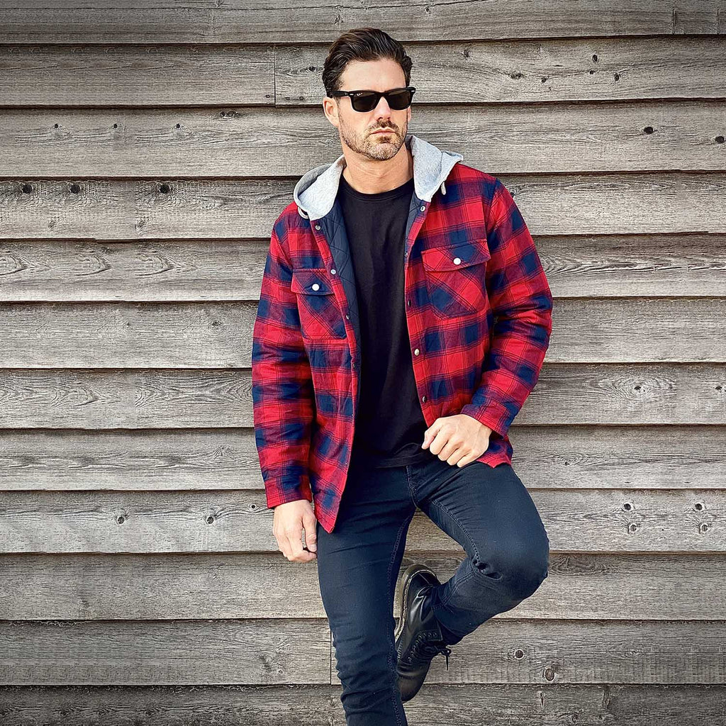 Hooded Quilted Jacket Warm Flannel Style