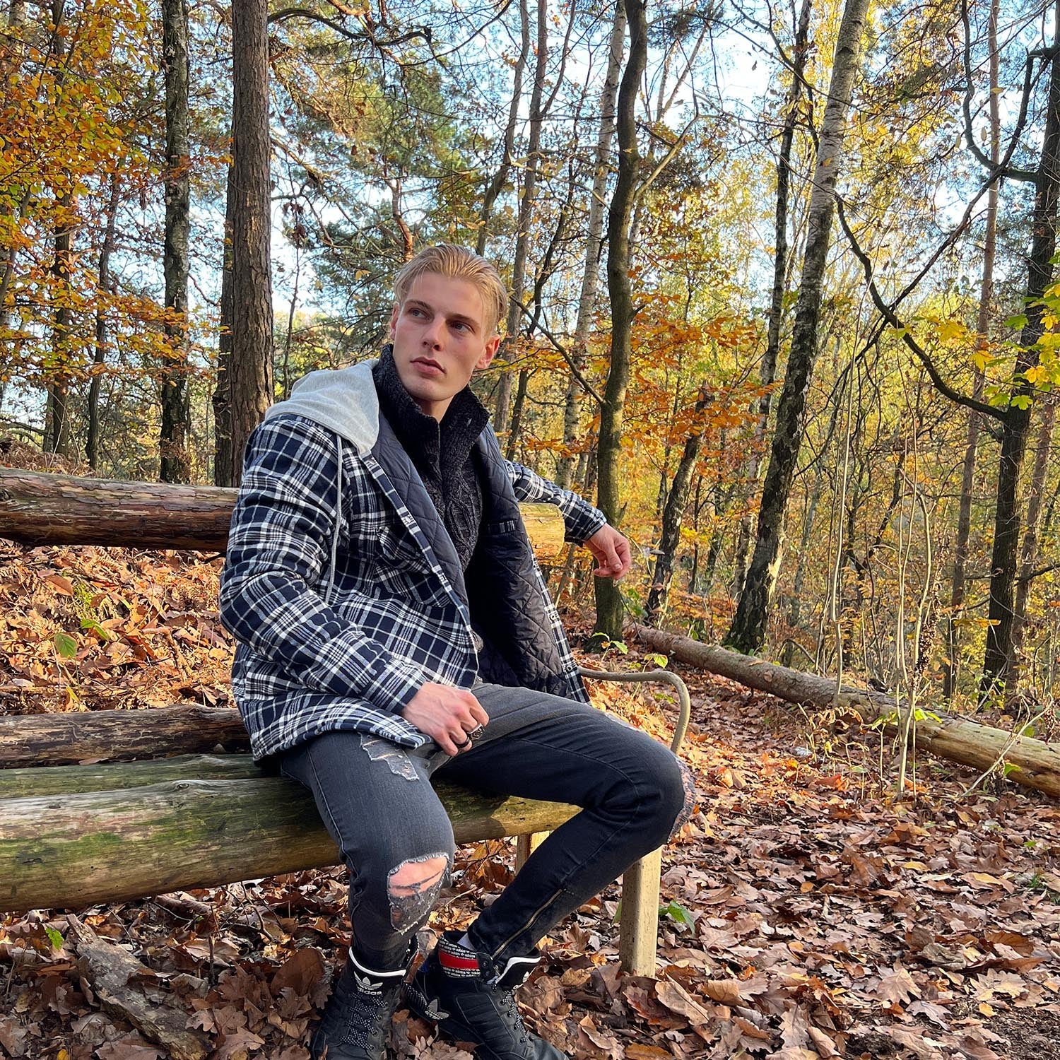 Hooded Quilted Jacket Warm Flannel Style