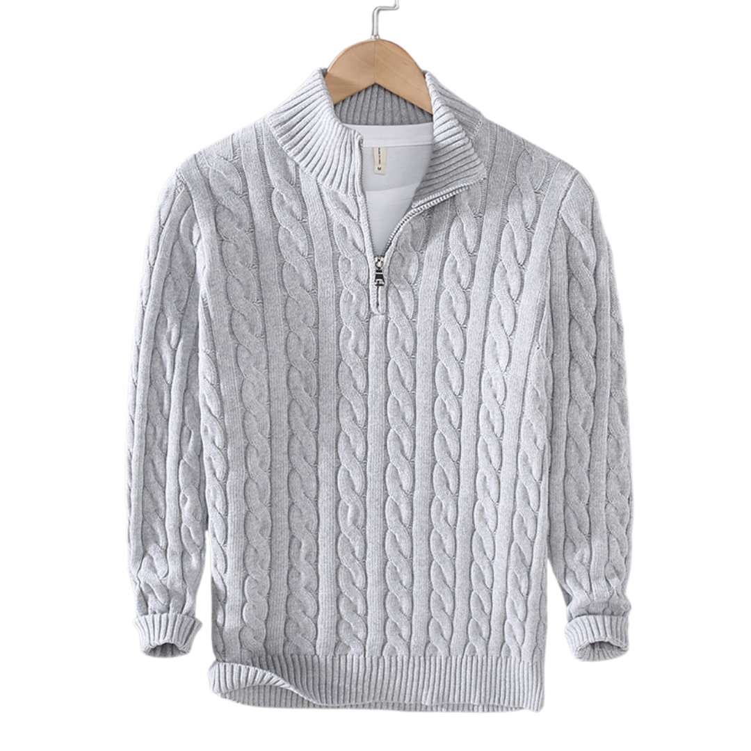 Half zip ribbed sweater, product photo