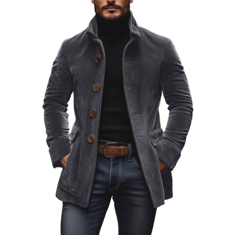 Corduroy Short Coat Stand Collar