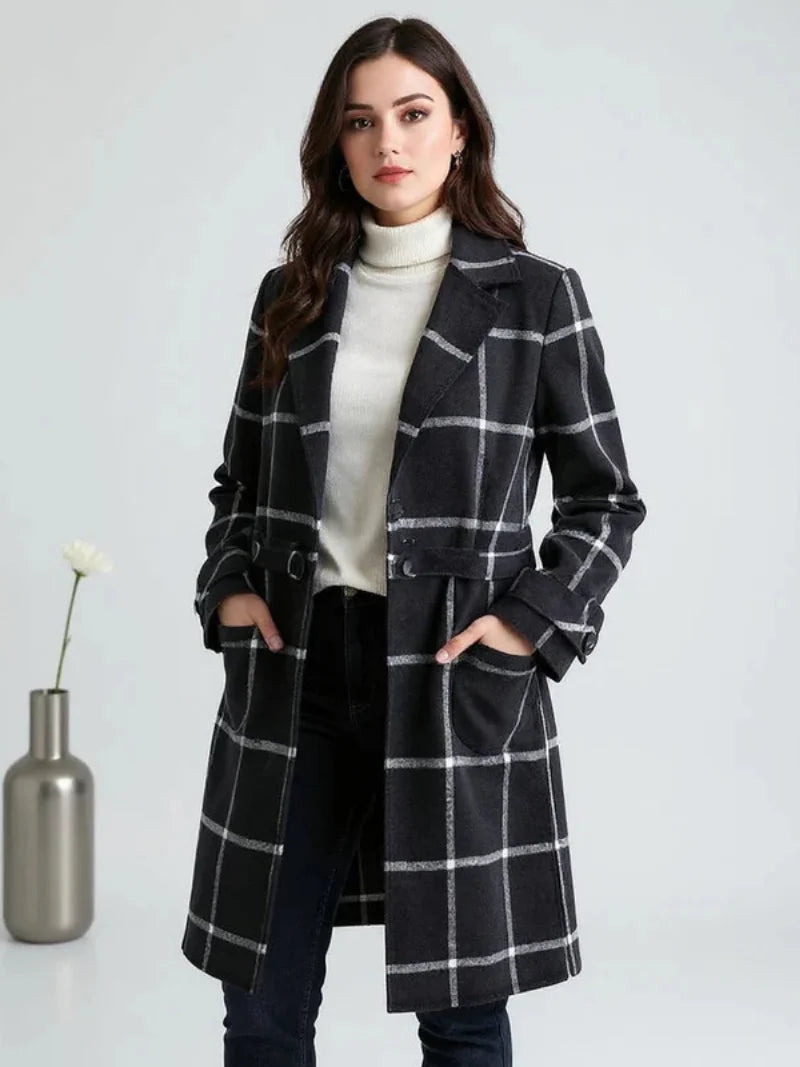 Checked Coat Tailored Longline