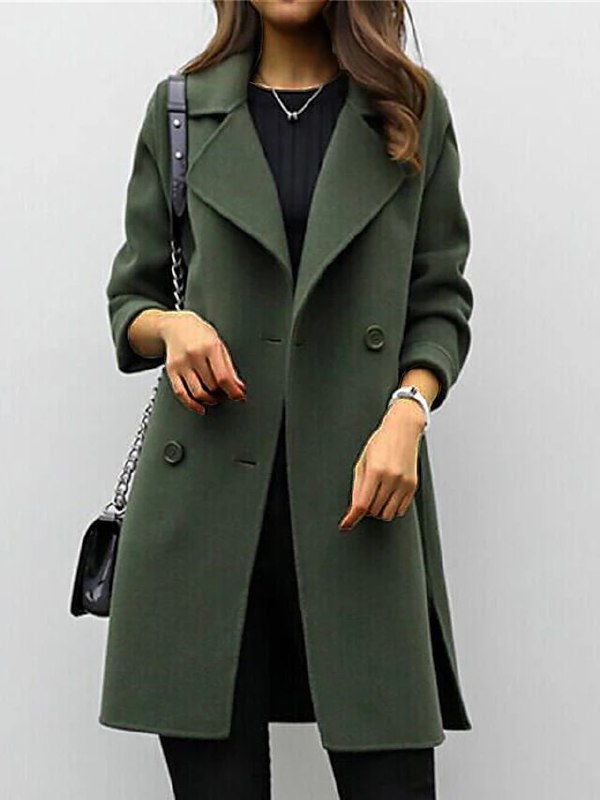Collared Coat Wool Blend Classic