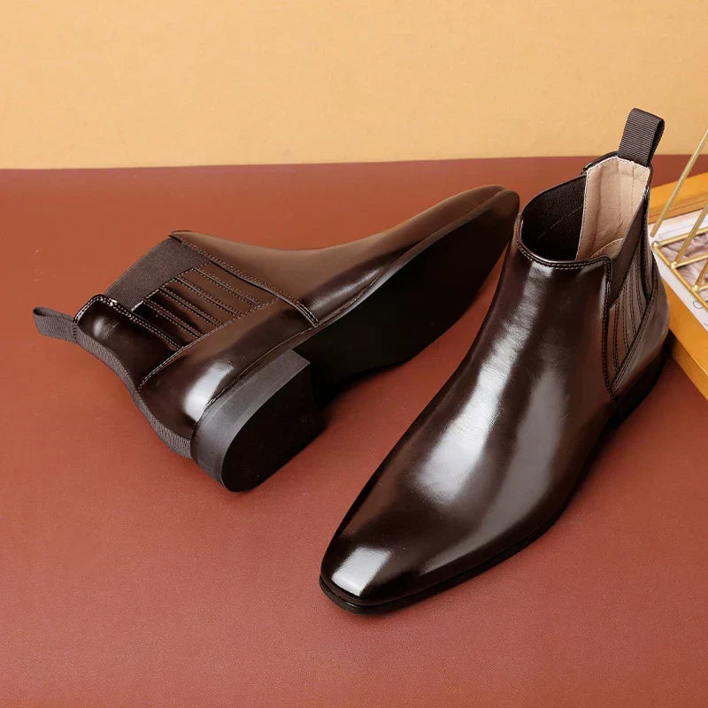 Pointed Toe Chelsea Ankle Boots - Elastic Side Panel