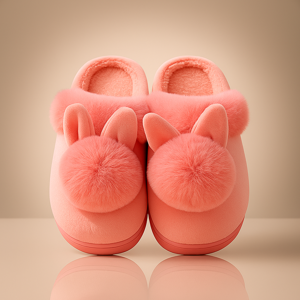 Bunny Slippers Plush Faux-Fur