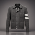 Knit Cardigan Ribbed Viscose-Wool Blend