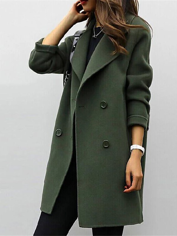 Collared Coat Wool Blend Classic