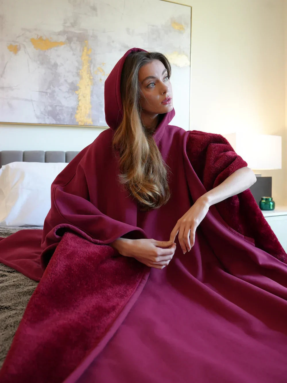 Hooded Blanket Oversized Soft Fleece Cocoon
