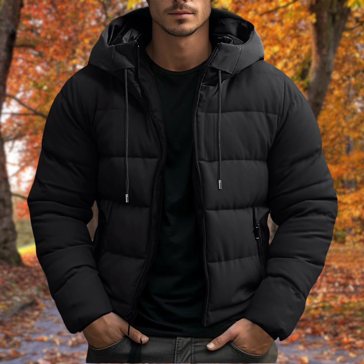 Insulated Winter Jacket Hooded Puffer Coat