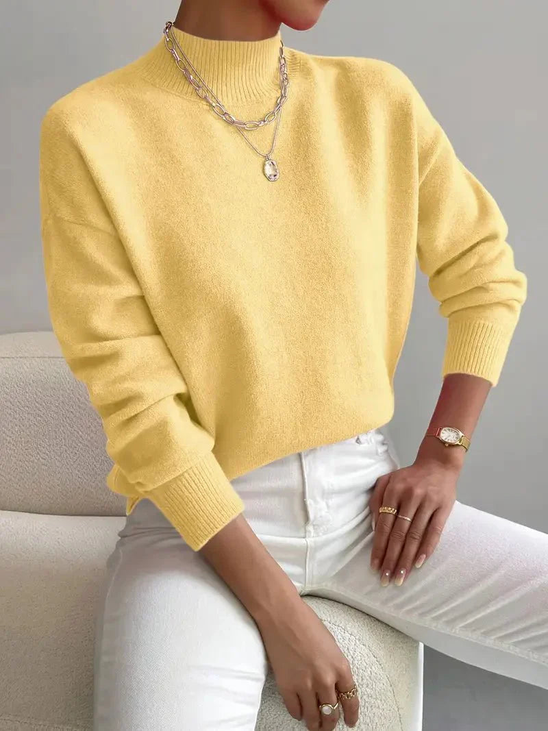 Jumper Soft Fabric High Collar Knit