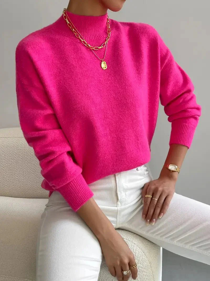 Jumper Soft Fabric High Collar Knit
