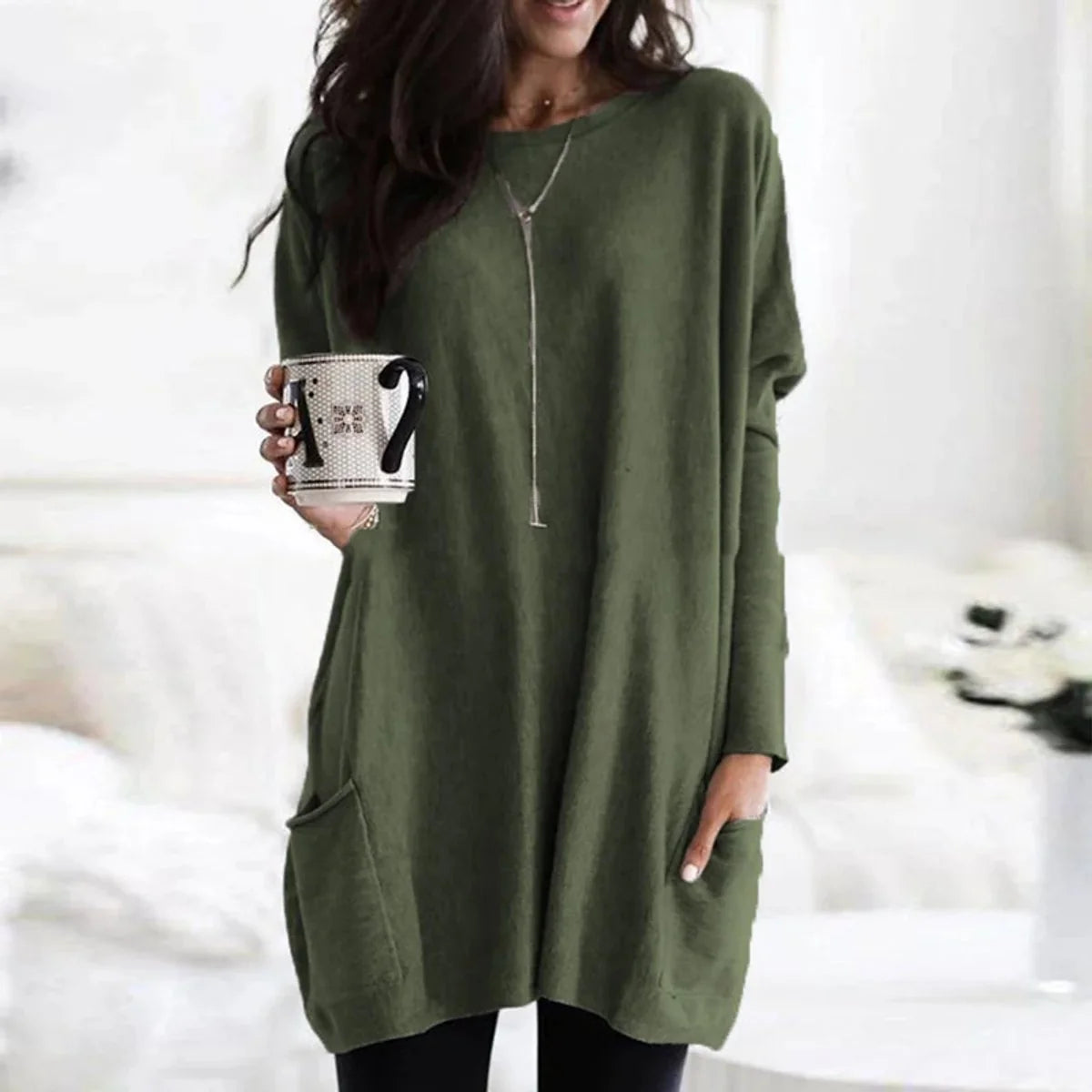Tunic Sweater Oversized Pocket