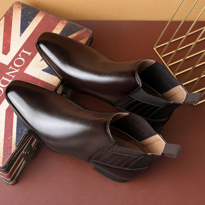 Pointed Toe Chelsea Ankle Boots - Elastic Side Panel