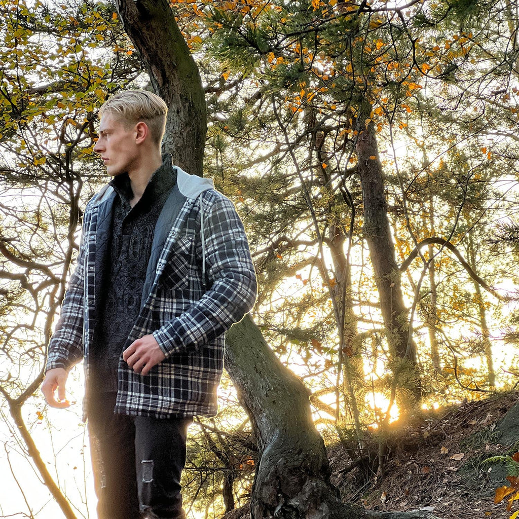 Hooded Quilted Jacket Warm Flannel Style