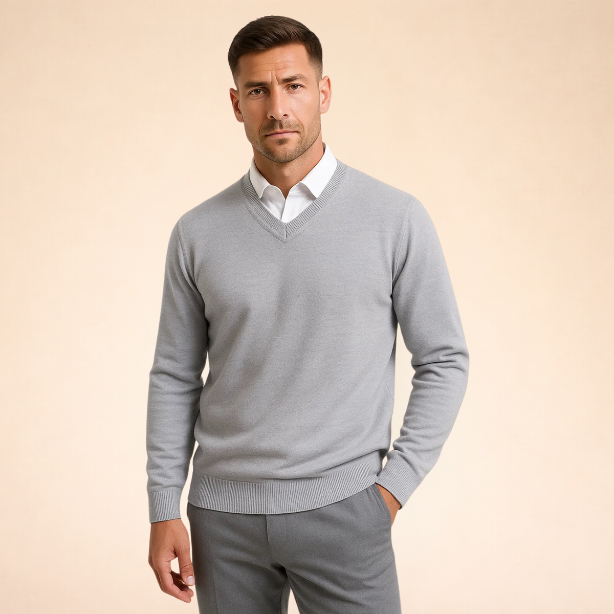 Jumper Soft Knit V Neck Classic