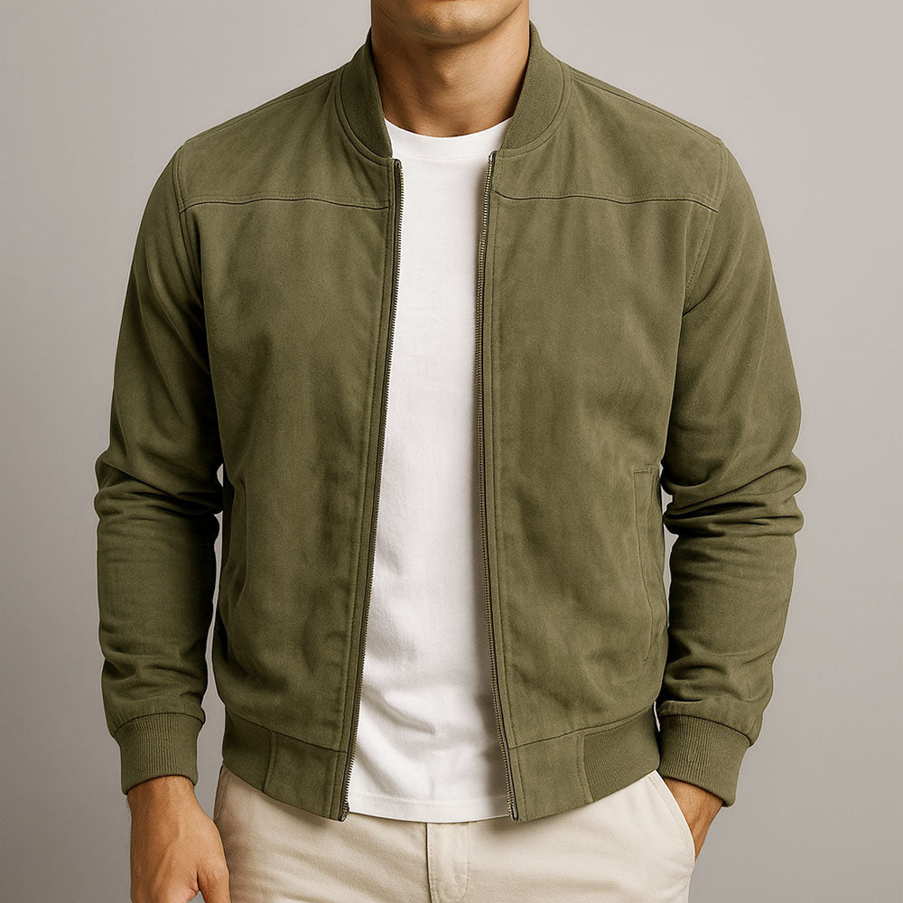 Suede-Look Jacket Structured Urban Silhouette