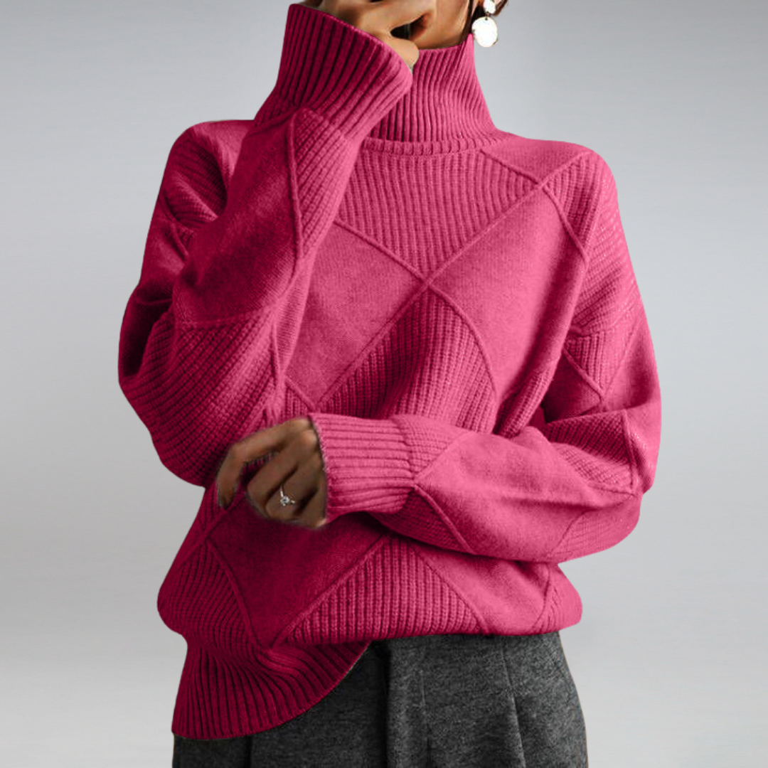 Roll Neck Jumper Relaxed Drop Shoulder