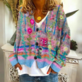 Floral Embroidered Cardigan Relaxed Knit