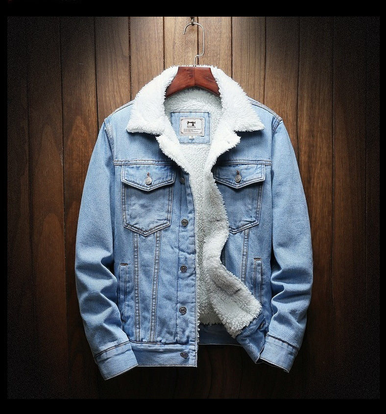 Denim Jacket Fleece Lined Button Front