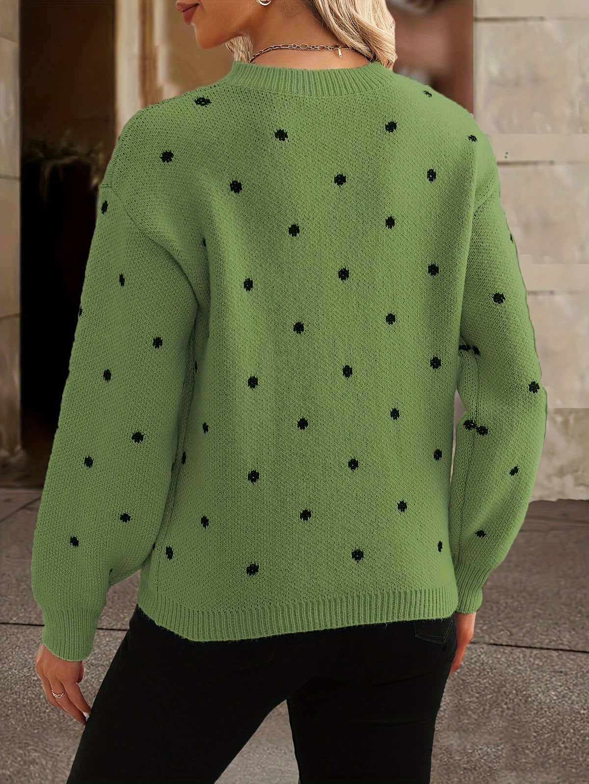 Polka Dot Jumper Crew Neck Knit