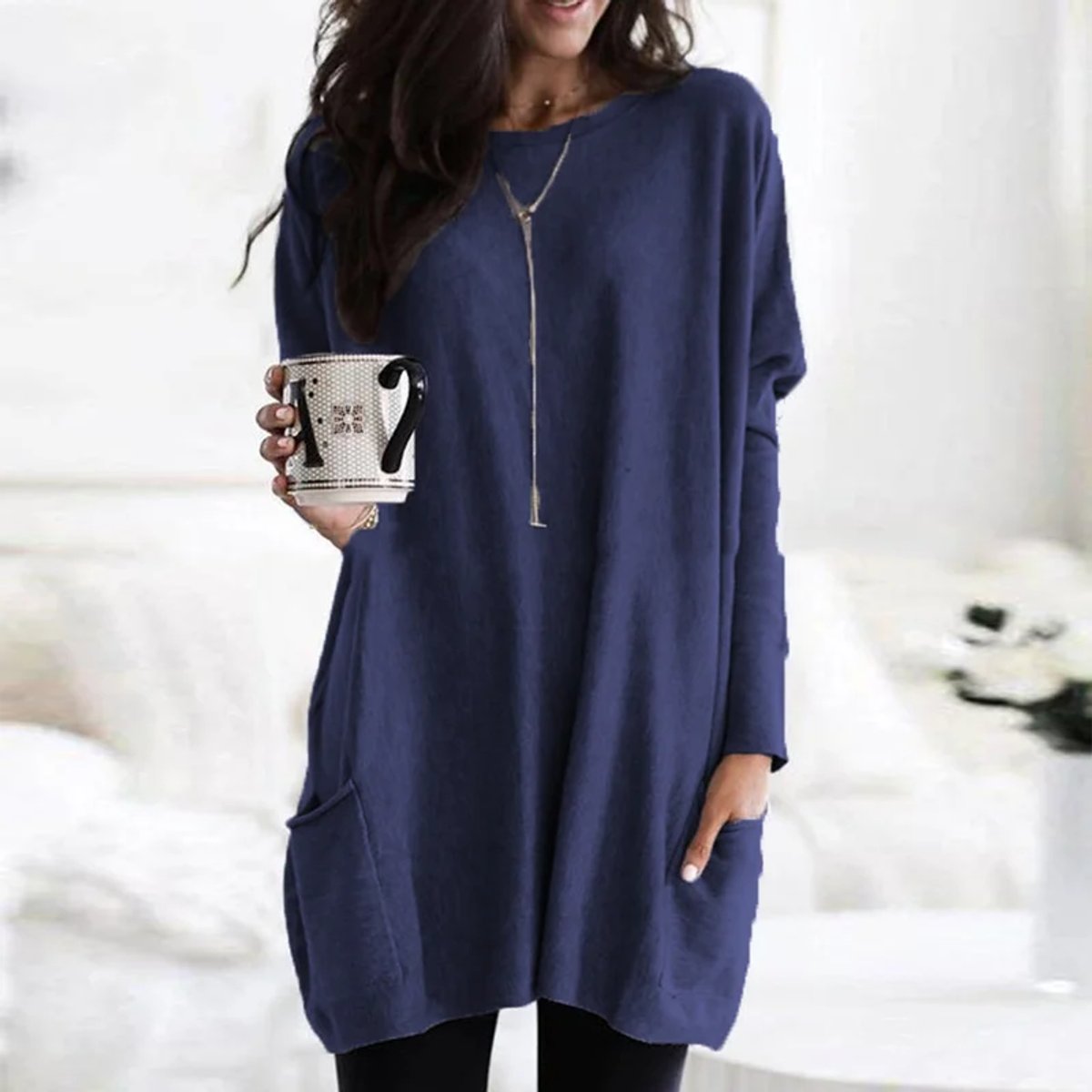 Tunic Sweater Oversized Pocket