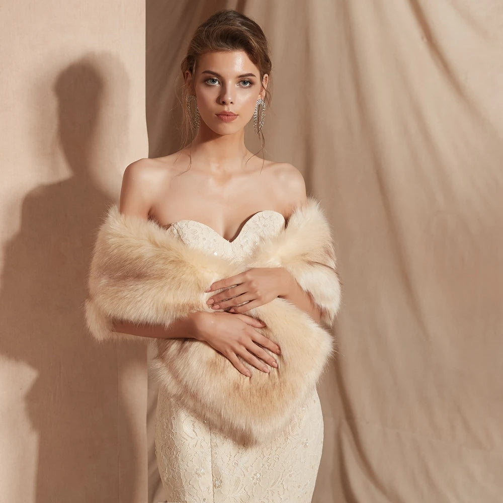 Shawl Faux Fur Soft Velvety Wrap