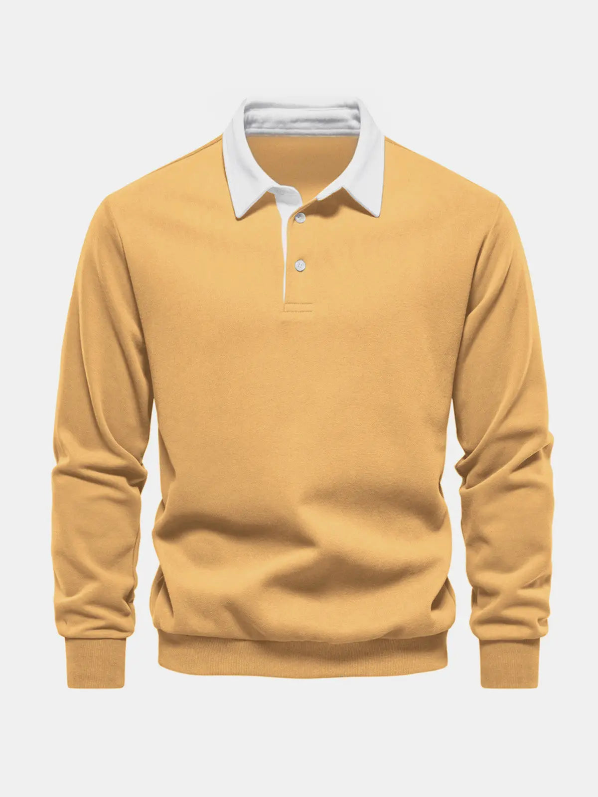 Sweatshirt Polo Collar Button Placket