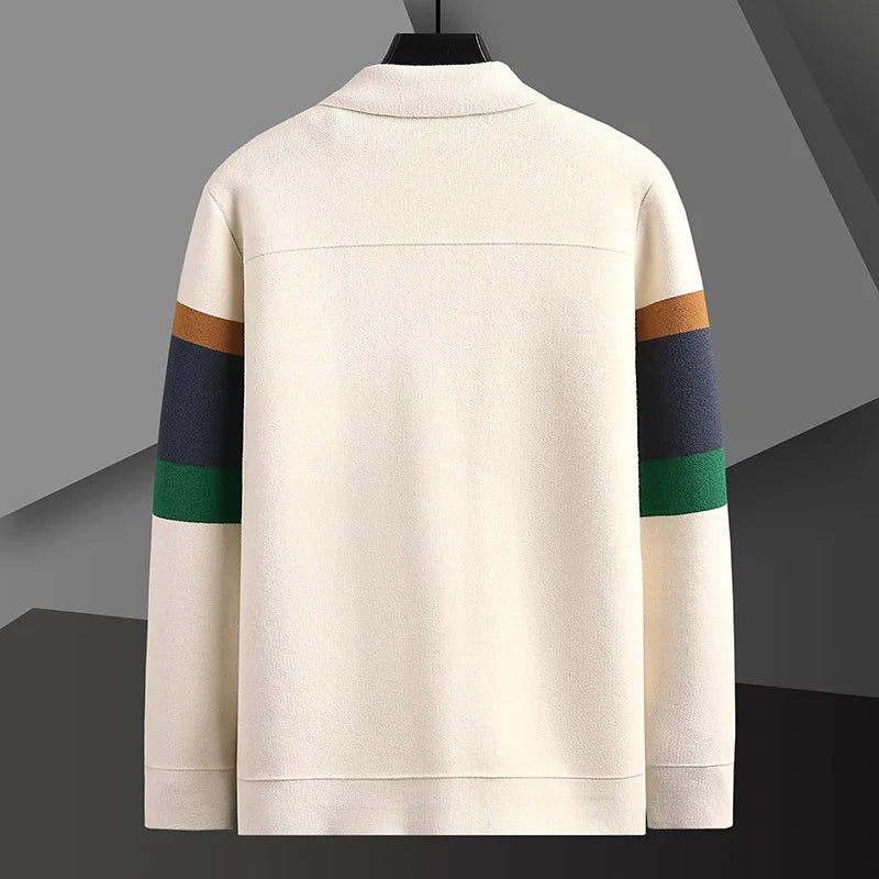 Varsity Jacket Knit Wool Button Front