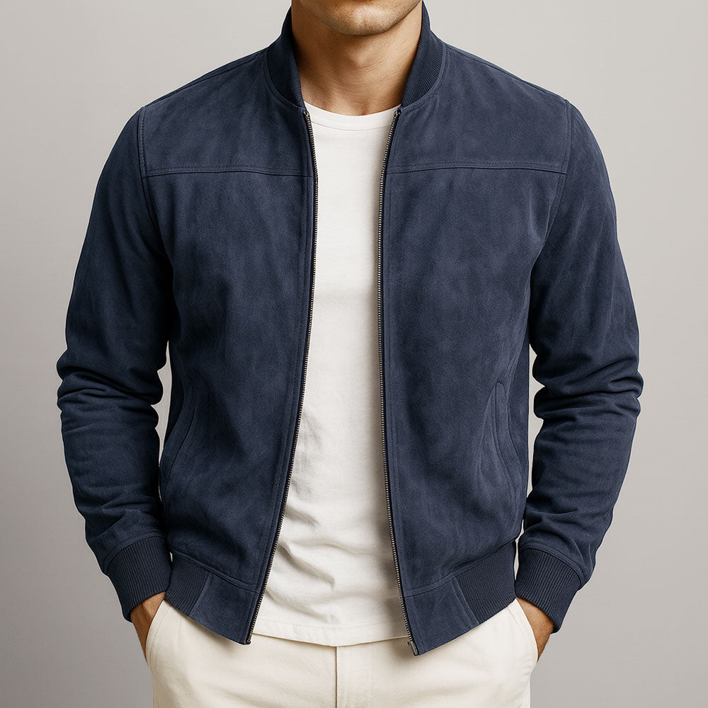 Suede-Look Jacket Structured Urban Silhouette