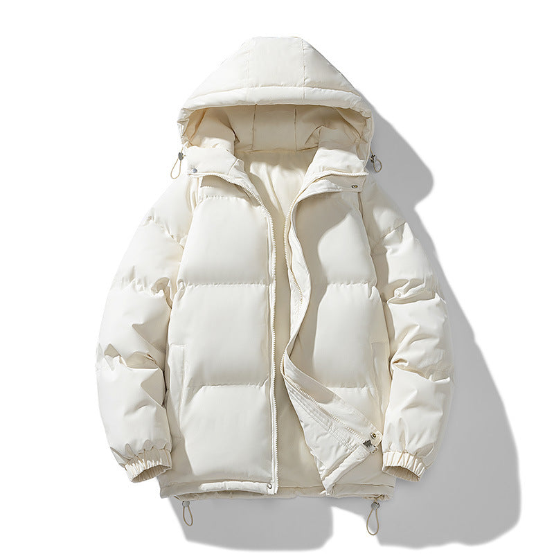 Quilted Puffer Jacket Hooded Zip Front