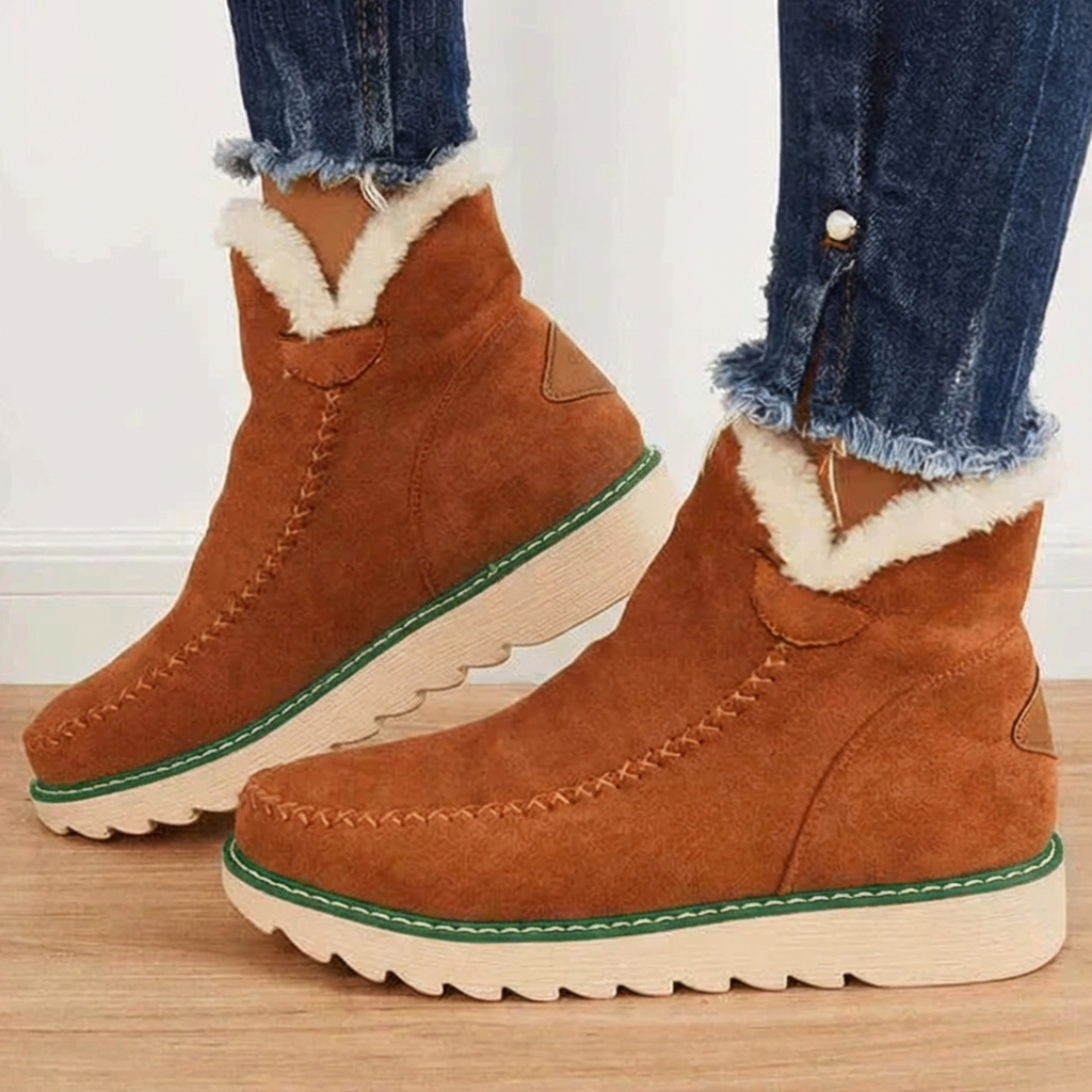 Ankle Boots Platform Fleece Lined Slip On