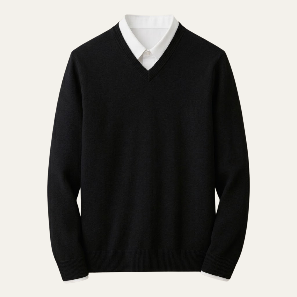 V-Neck Jumper Fine Knit Tailored