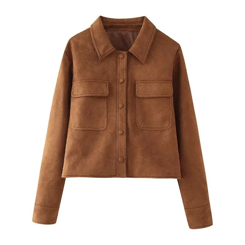 Suede-Look Jacket Classic Casual Cut
